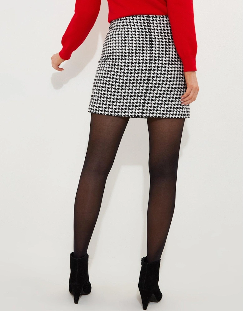 Daring Dogtooth Skirt - Black/White