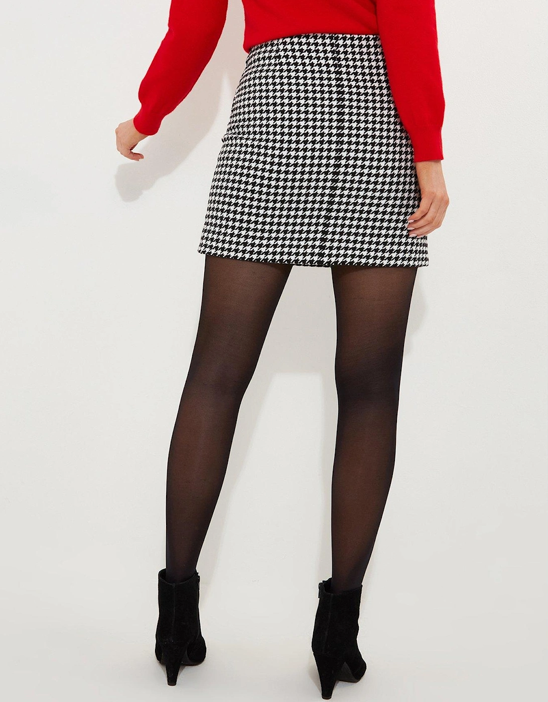 Daring Dogtooth Skirt - Black/White