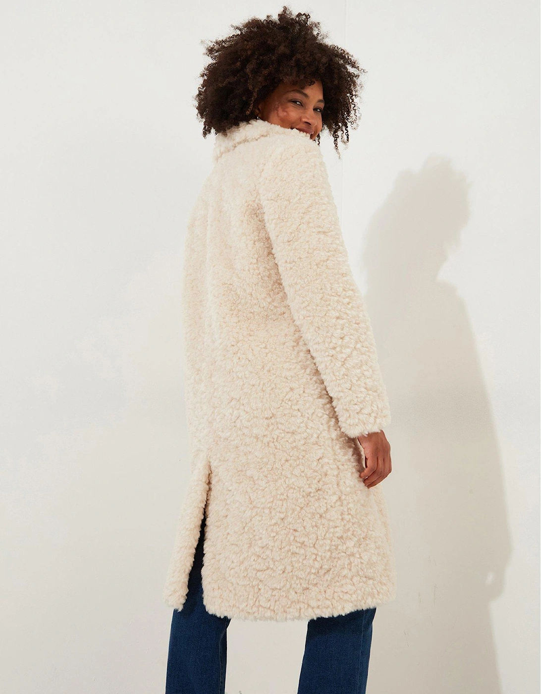 Long Teddy Coat - Cream