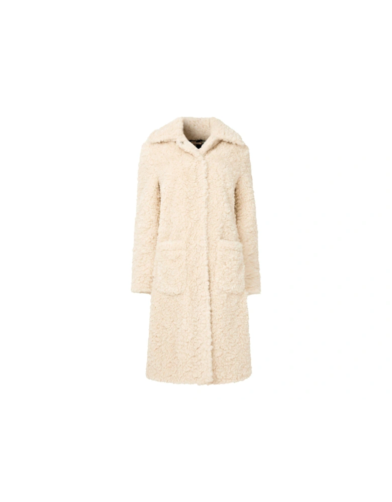 Long Teddy Coat - Cream