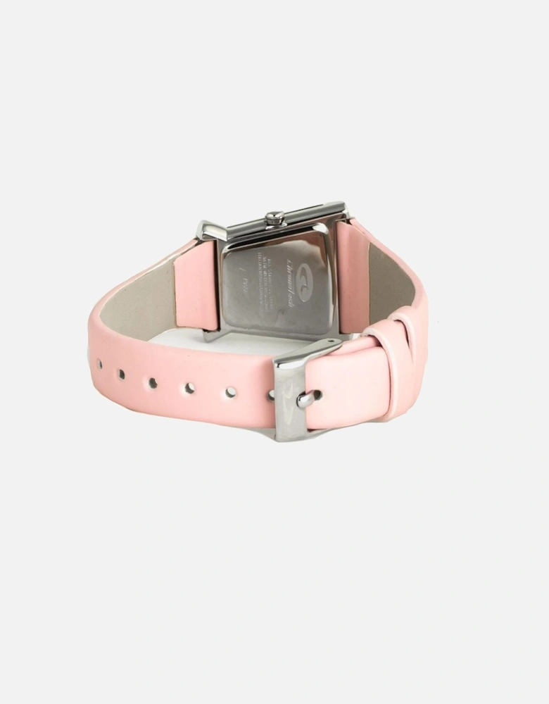 Steel Case Quartz Analog Watch with Leather Bracelet Women -