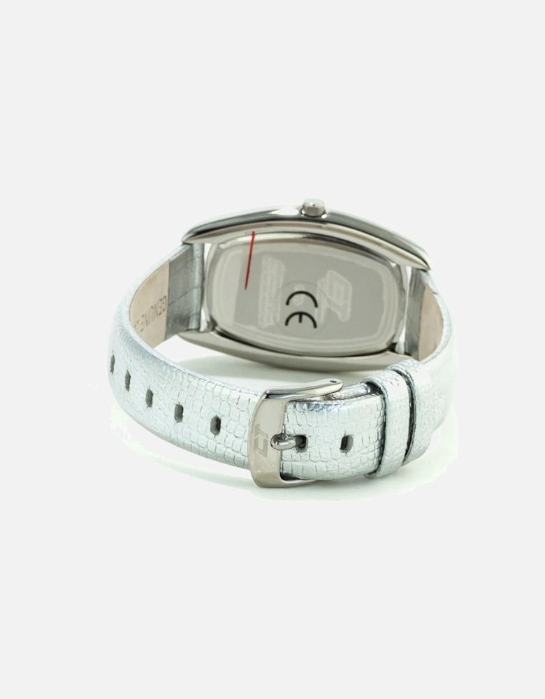 Quartz Analog Steel Case Leather Bracelet Watch Women - Silver Watches