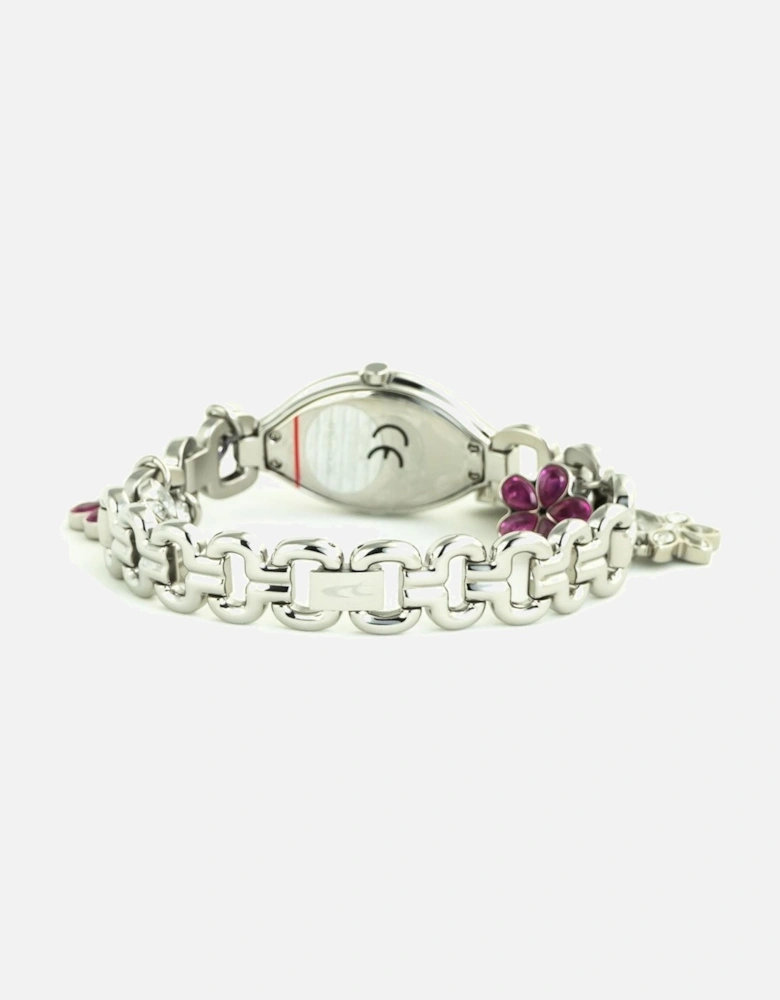 Steel Quartz Analog Watch with Ornamental Horse Women - Silver Watches