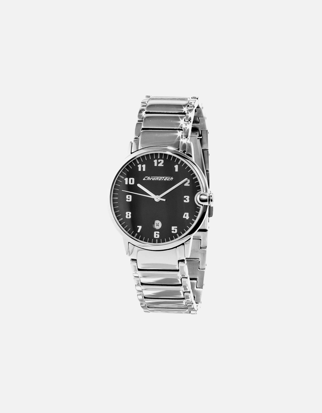 Steel Case Quartz Analog Watch with Mineral Glass Women - Silver, 3 of 2
