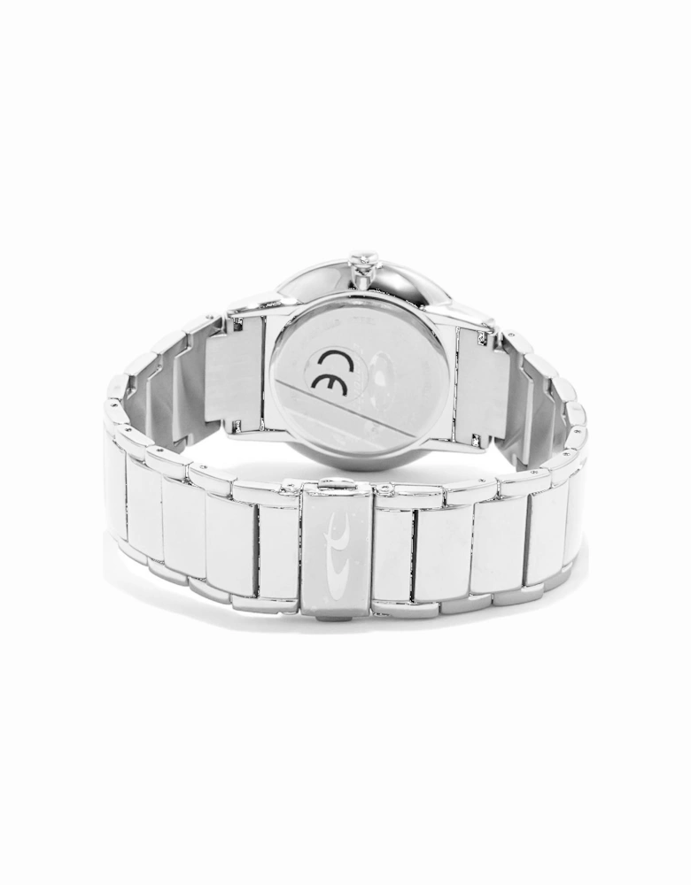 Steel Case Quartz Analog Watch with Mineral Glass Women - Silver