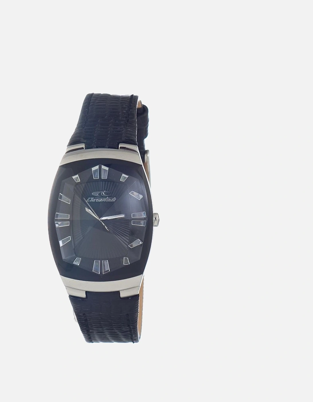 Quartz Steel Case Leather Bracelet Analog Watch Women - Black Watches, 3 of 2