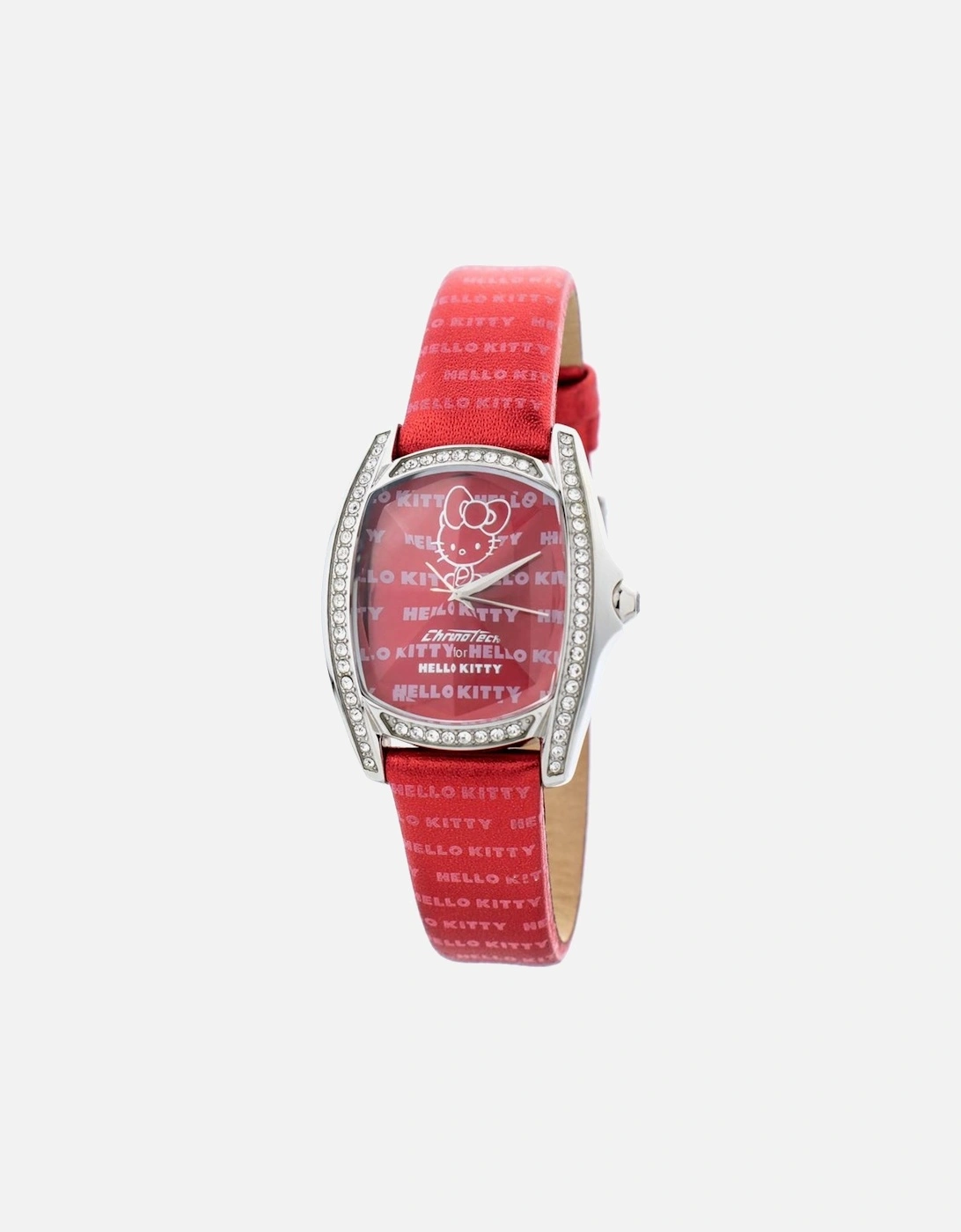 Quartz Steel Case Leather Strap Analog Watch Women - Red Watches, 3 of 2