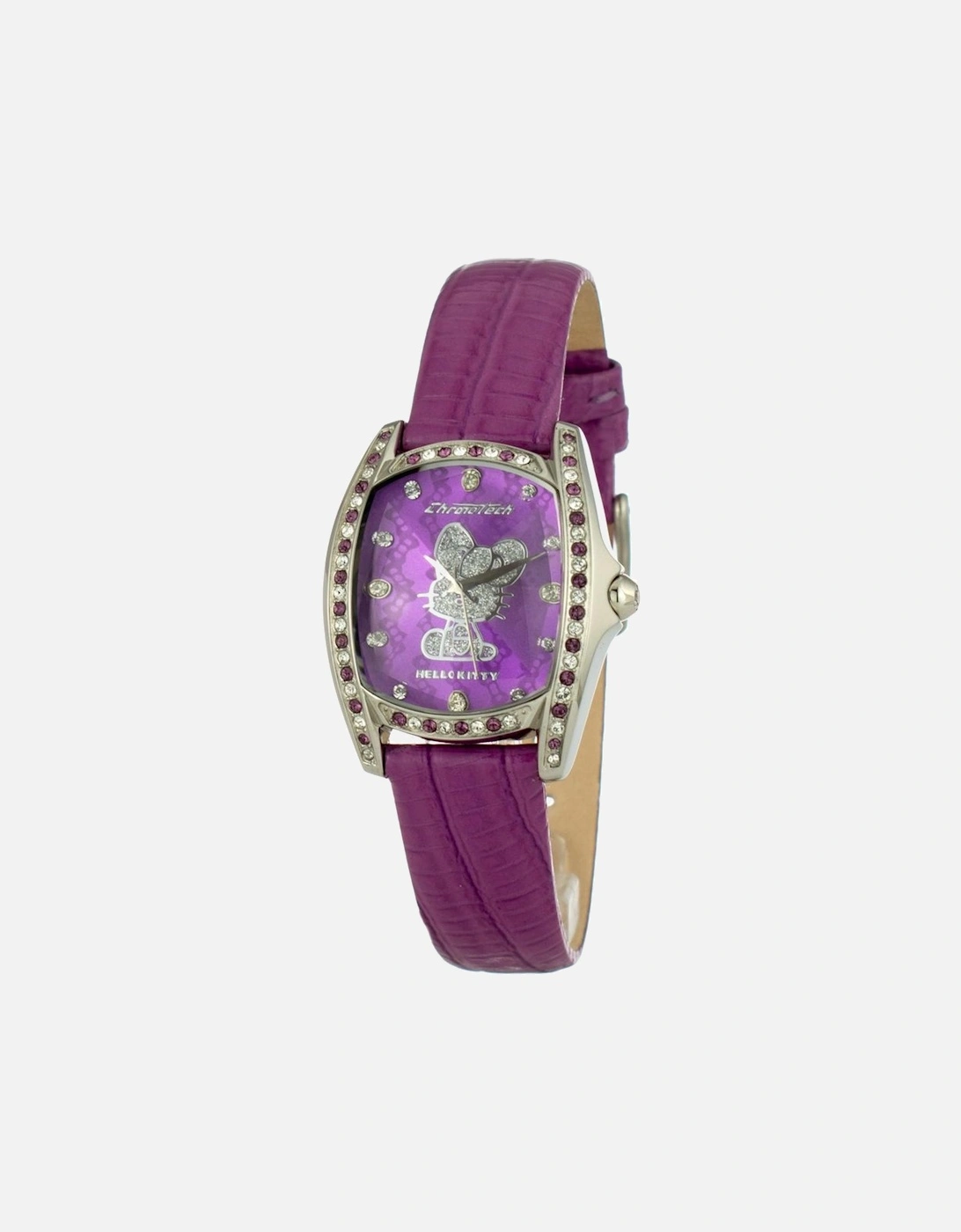 Quartz Analog Steel Case Leather Bracelet Watch Women - Purple Watches, 3 of 2
