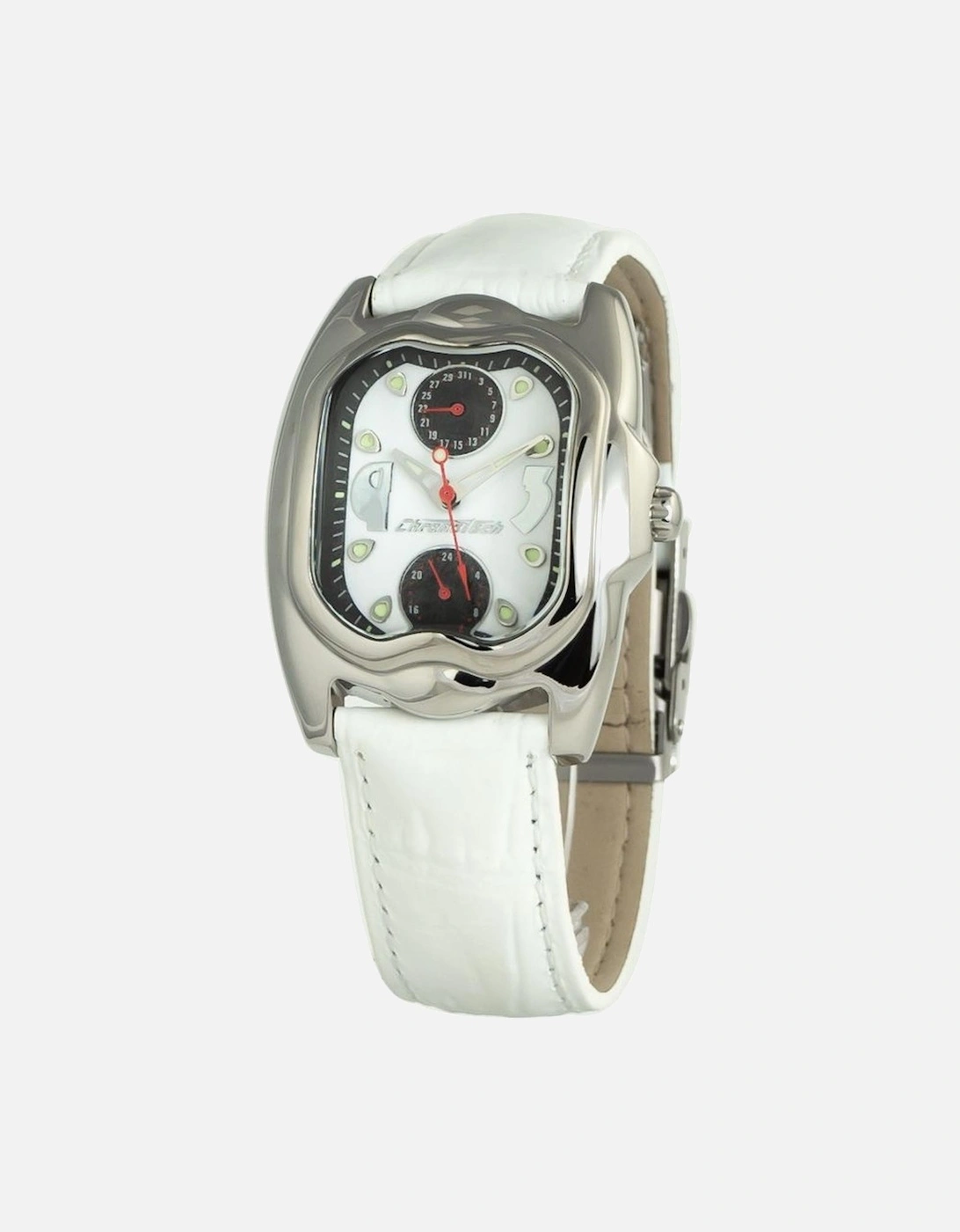 Quartz Analog Steel Case Leather Bracelet Watch Women - White Watches, 3 of 2