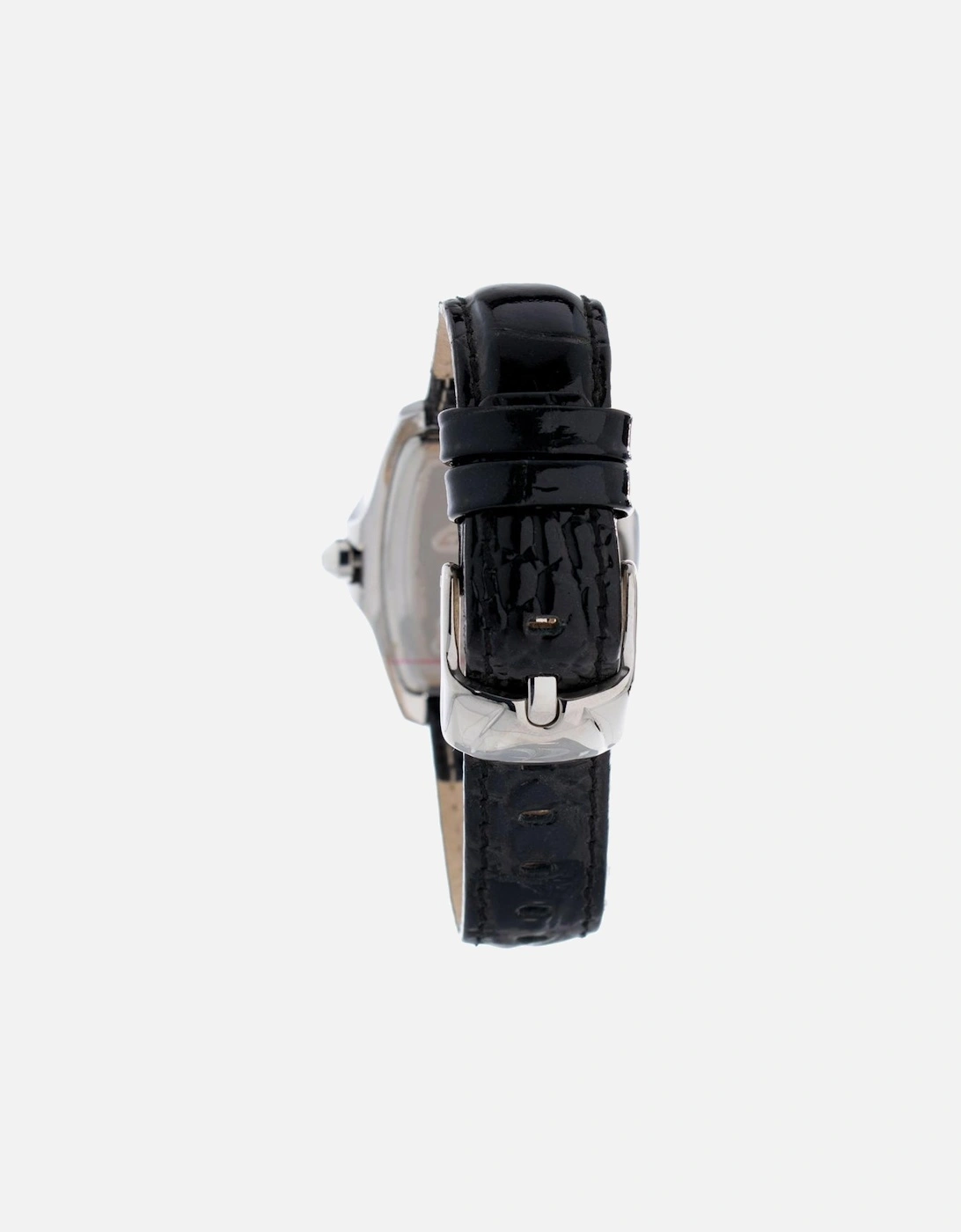 Quartz Analog Steel Case Leather Bracelet Watch Women - Black Watches