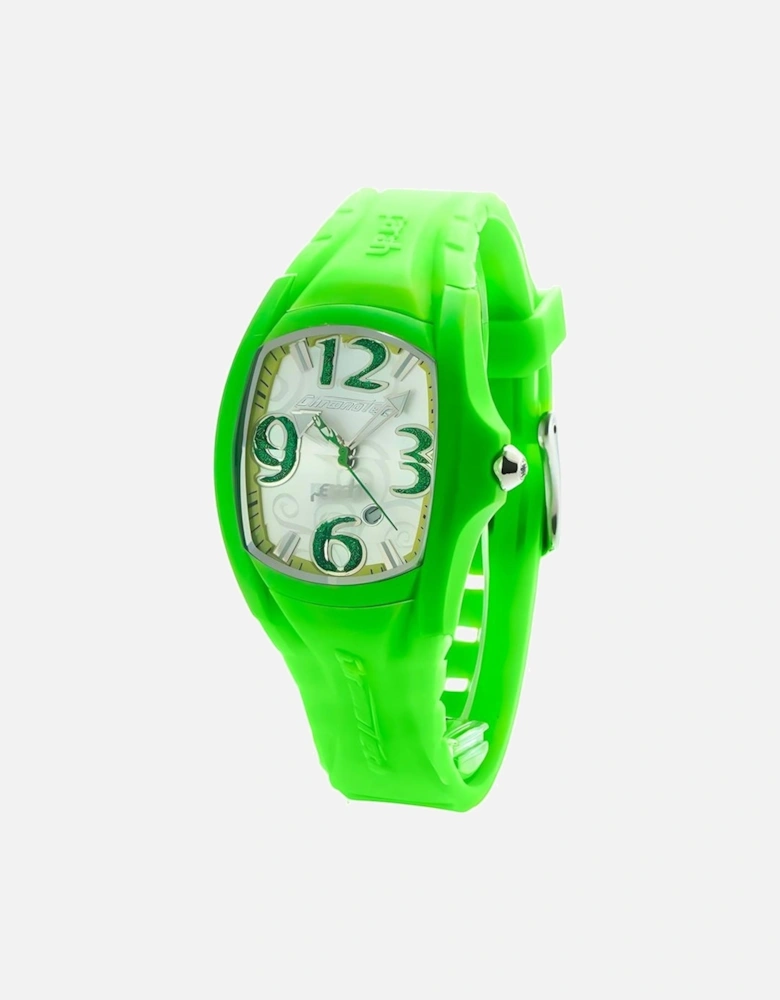 Quartz Analog Polycarbonate Case Rubber Bracelet Watch Unisex - Green