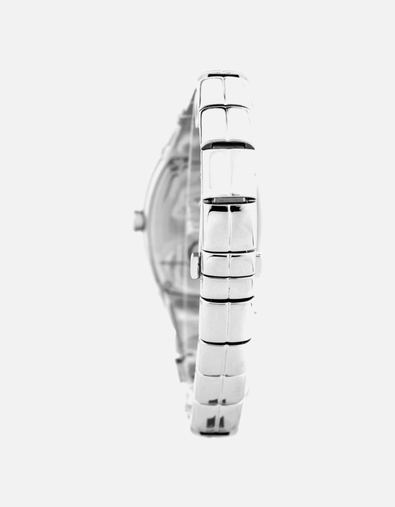Steel Analog Quartz Watch with Yellow Dial Women - Silver Watches