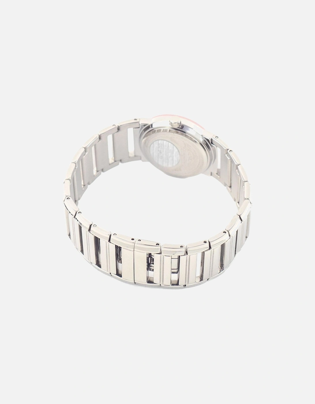 Quartz Analog Steel Case Watch with Pink Dial Women - Silver Watches