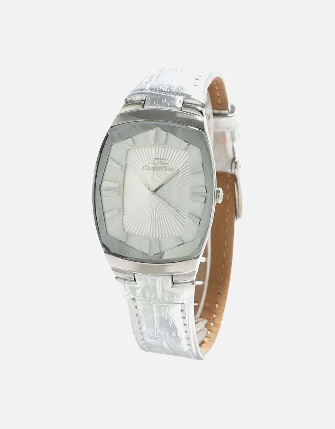 Quartz Analog Steel Case Leather Bracelet Watch Women - Silver Watches, 3 of 2