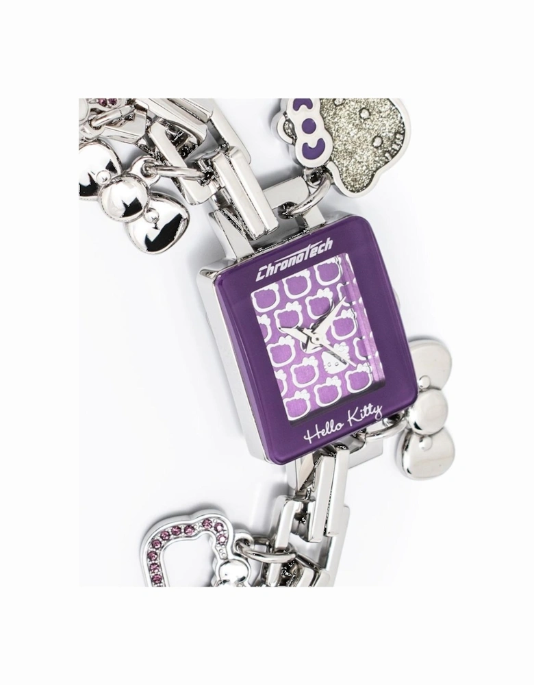 Quartz Steel Analog Watch with Lilac Dial Women - Silver Watches