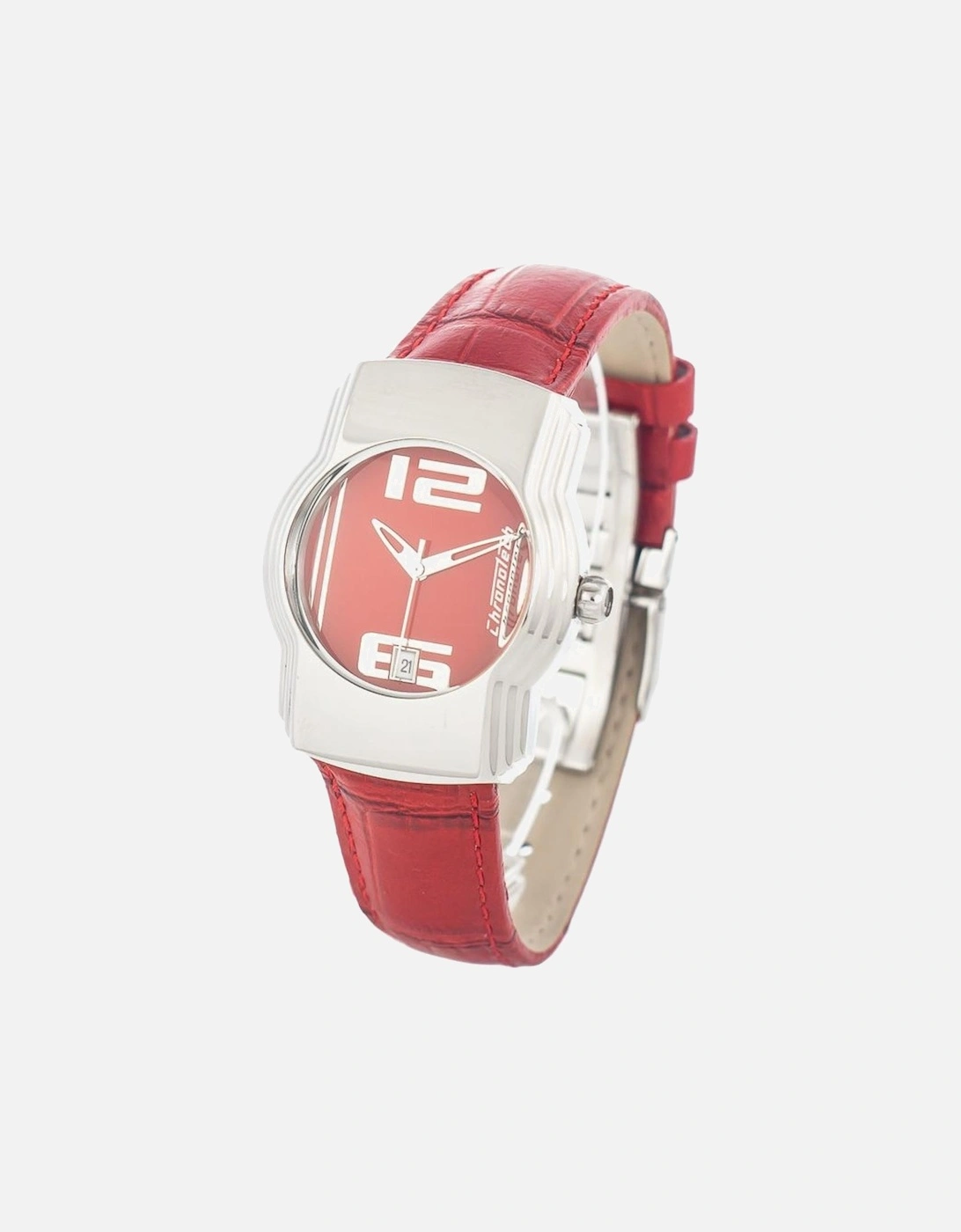 Quartz Analog Steel Case Leather Bracelet Watch Women - Red Watches, 3 of 2