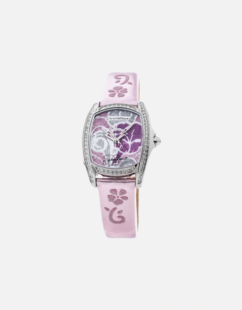 Quartz Analog Steel Case Leather Bracelet Watch Women - Multicolor