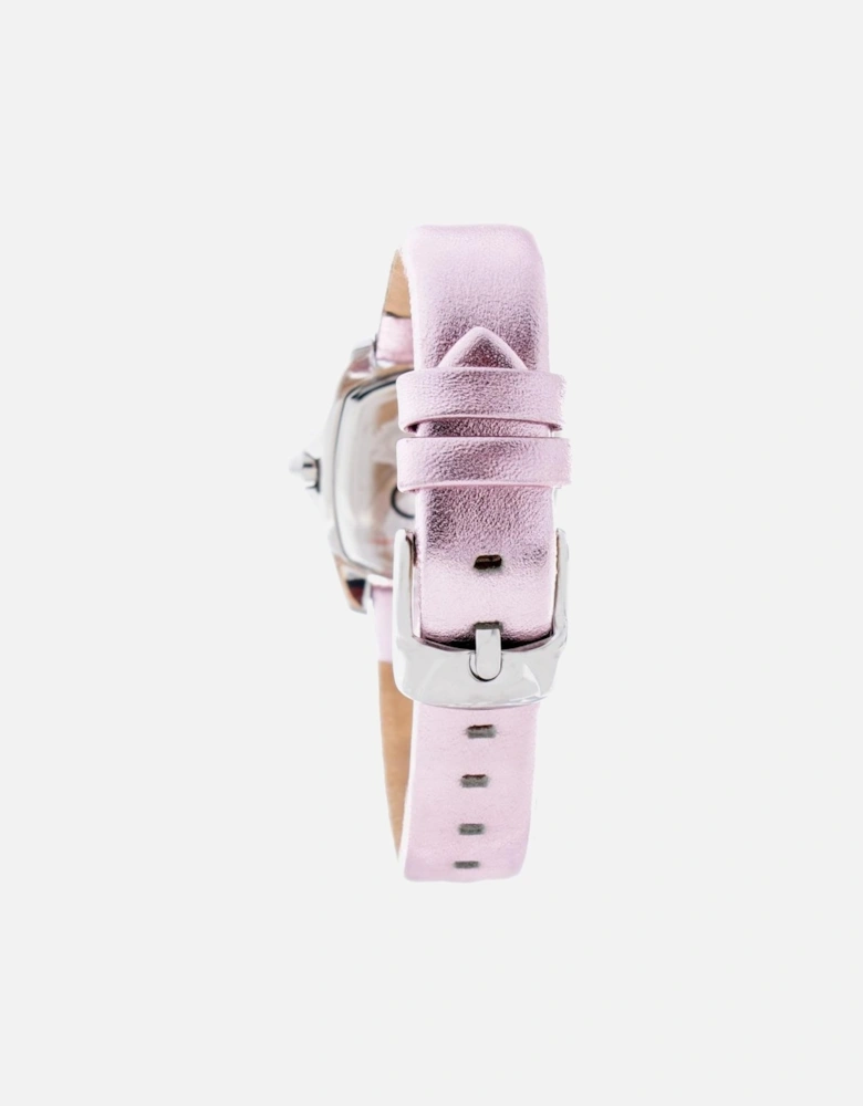 Quartz Analog Steel Case Leather Bracelet Watch Women - Multicolor