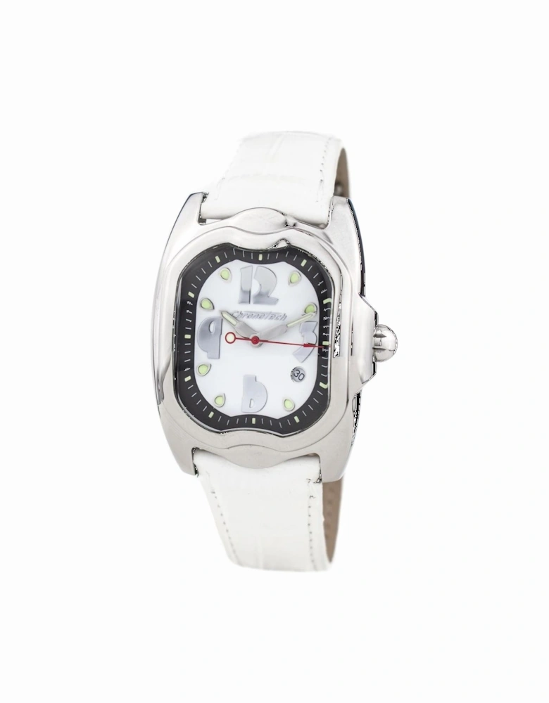 Quartz Analog Stainless Steel Case Leather Bracelet Watch Women -