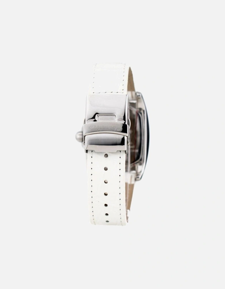 Quartz Analog Stainless Steel Case Leather Bracelet Watch Women -