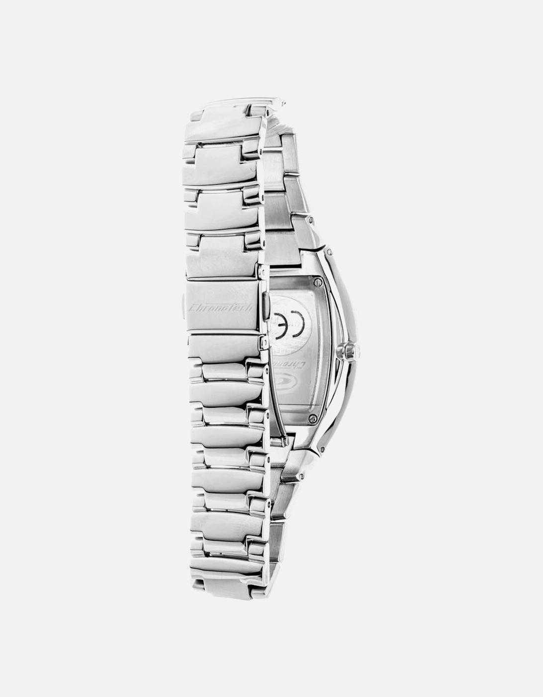 Steel Quartz Analog Watch with Red Dial Women - Silver Watches