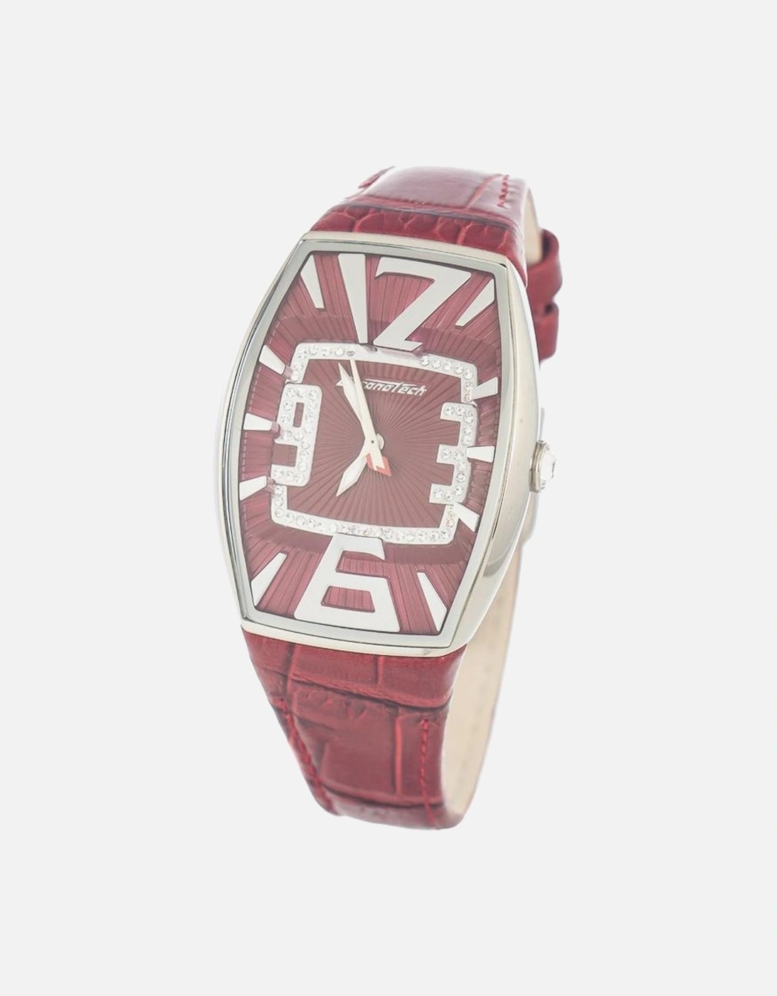 Quartz Analog Steel Case Leather Strap Watch Women - Red Watches, 3 of 2