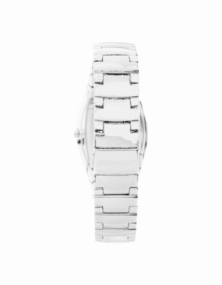 Quartz Steel Analog Watch with Pink Dial Women - Silver Watches