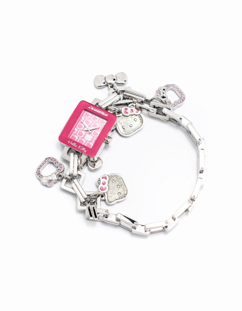 Quartz Analog Steel Watch with Pink Dial Women - Silver Watches