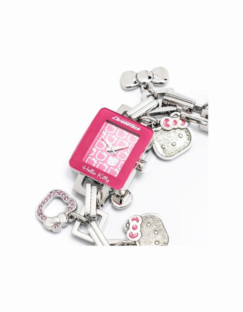 Quartz Analog Steel Watch with Pink Dial Women - Silver Watches