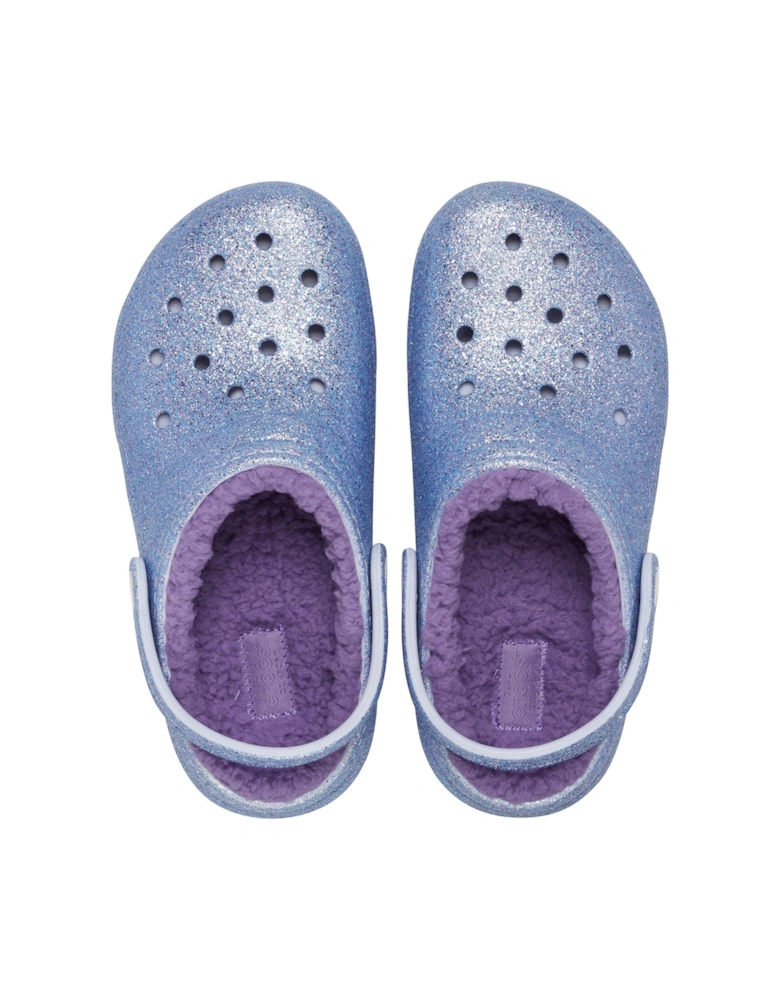 Kids Classic Lined Glitter Clog - Purple