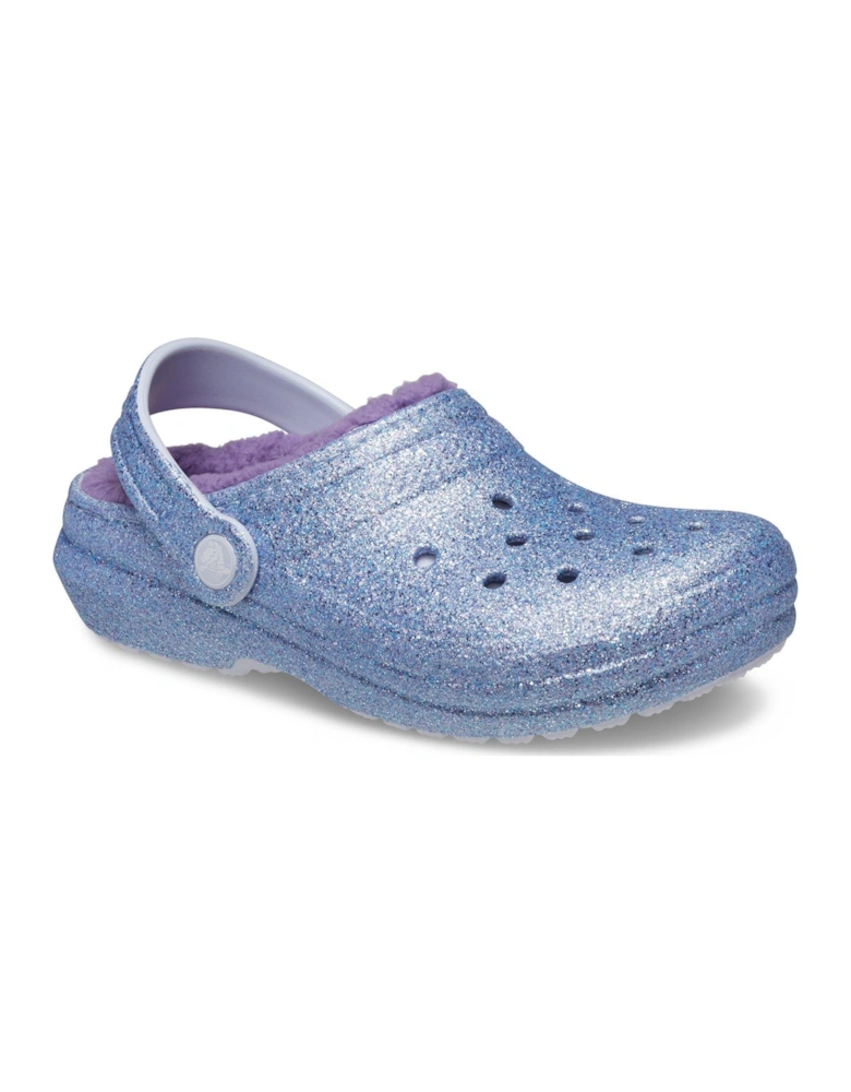 Kids Classic Lined Glitter Clog - Purple