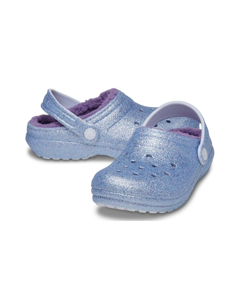 Kids Classic Lined Glitter Clog - Purple