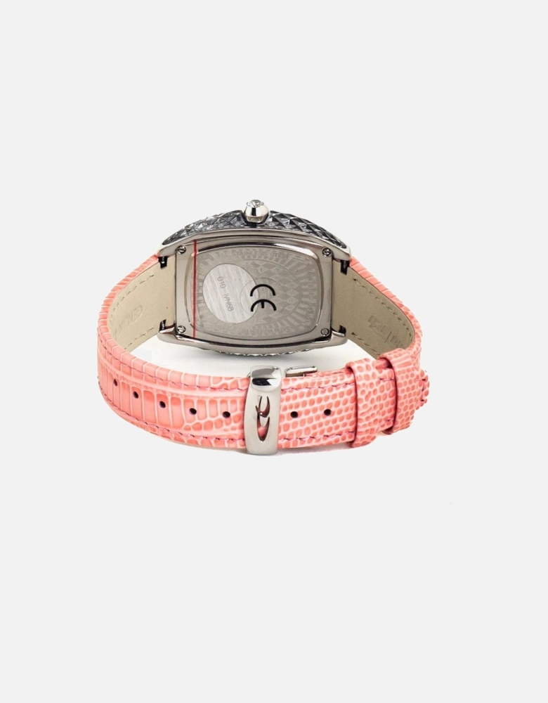 Quartz Steel Case Leather Bracelet Analog Watch Women - Multicolor