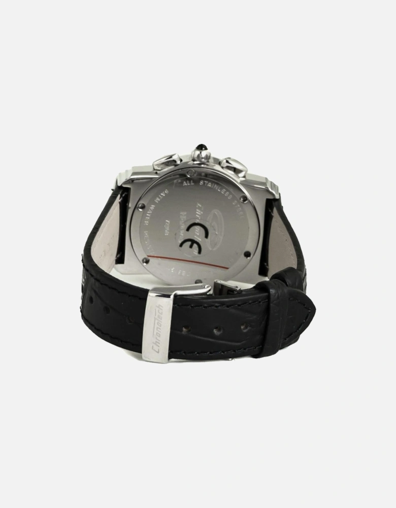 Quartz Analog Steel Case Leather Bracelet Watch Women - Black Watches