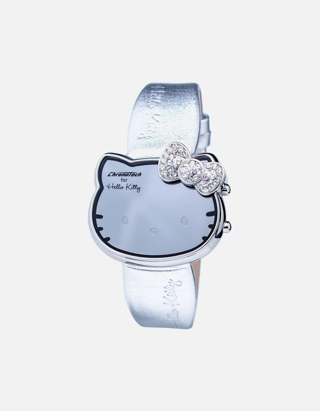 Quartz Digital Steel Case Leather Bracelet Watch Women - Silver, 3 of 2