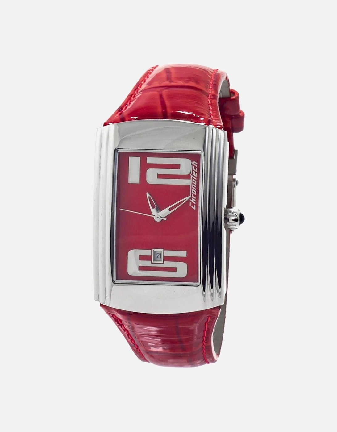 Quartz Analog Steel Case Leather Bracelet Watch Unisex - Red Unisex, 3 of 2