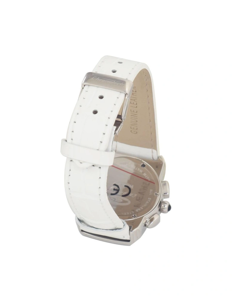 Quartz Analog Watch with Leather Bracelet Women - White Watches