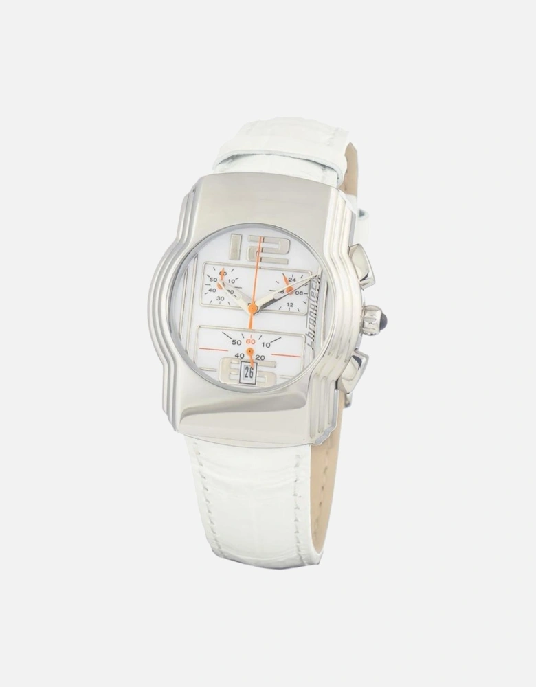 Quartz Analog Watch with Leather Bracelet Women - White Watches