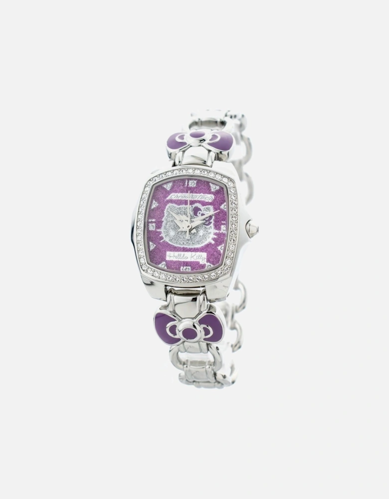 Quartz Analog Steel Case Watch with Lilac Dial Women - Silver Watches
