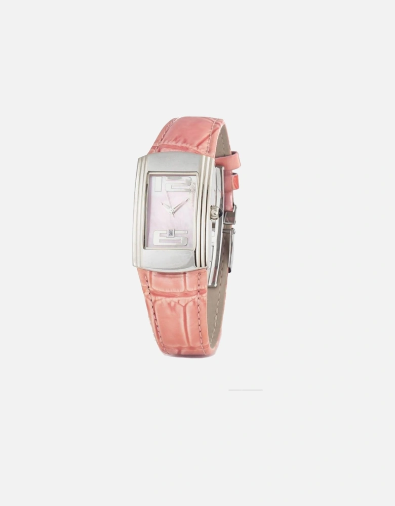 Quartz Analog Steel Case Leather Strap Watch Women - Multicolor