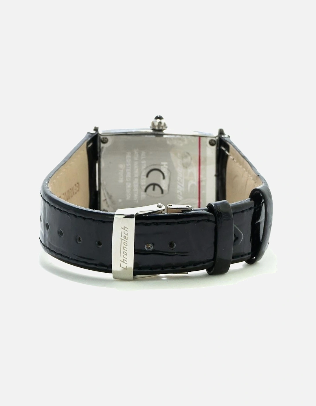 Quartz Analog Steel Case Leather Bracelet Watch Women - Black Watches