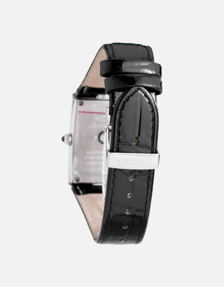 Quartz Analog Steel Case Leather Bracelet Watch Unisex - Black Unisex