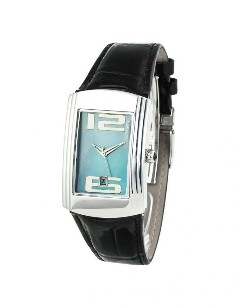 Quartz Analog Steel Case Watch with Blue Dial Unisex - Silver Unisex