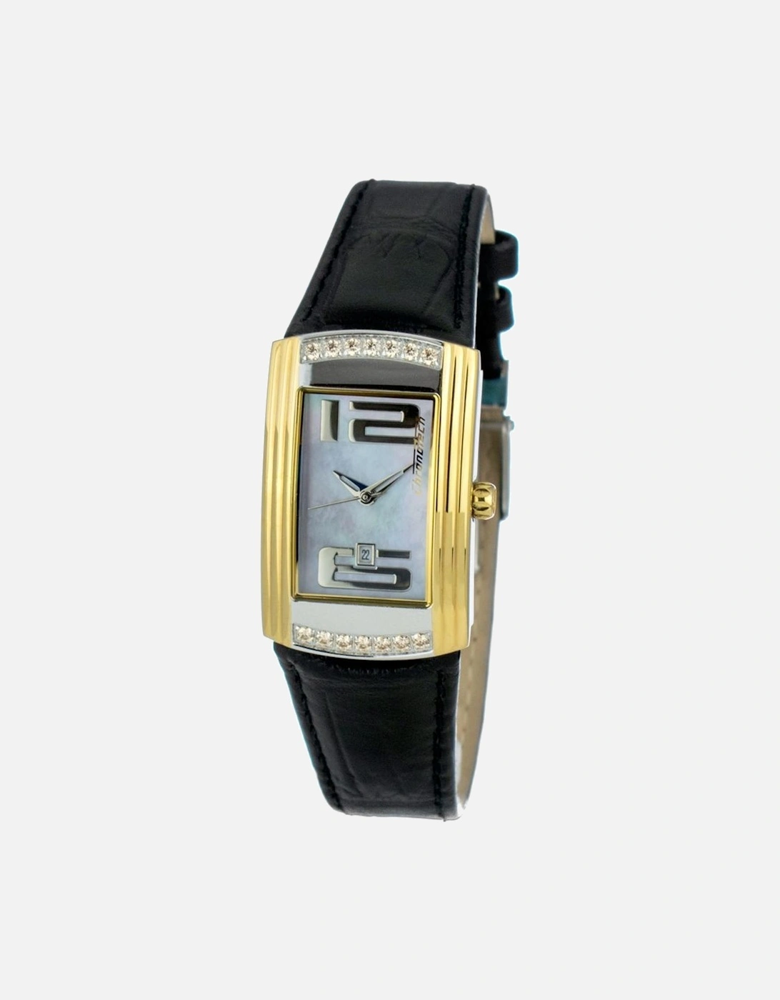 Quartz Analog Steel Case Leather Bracelet Watch Women - Black Watches, 3 of 2