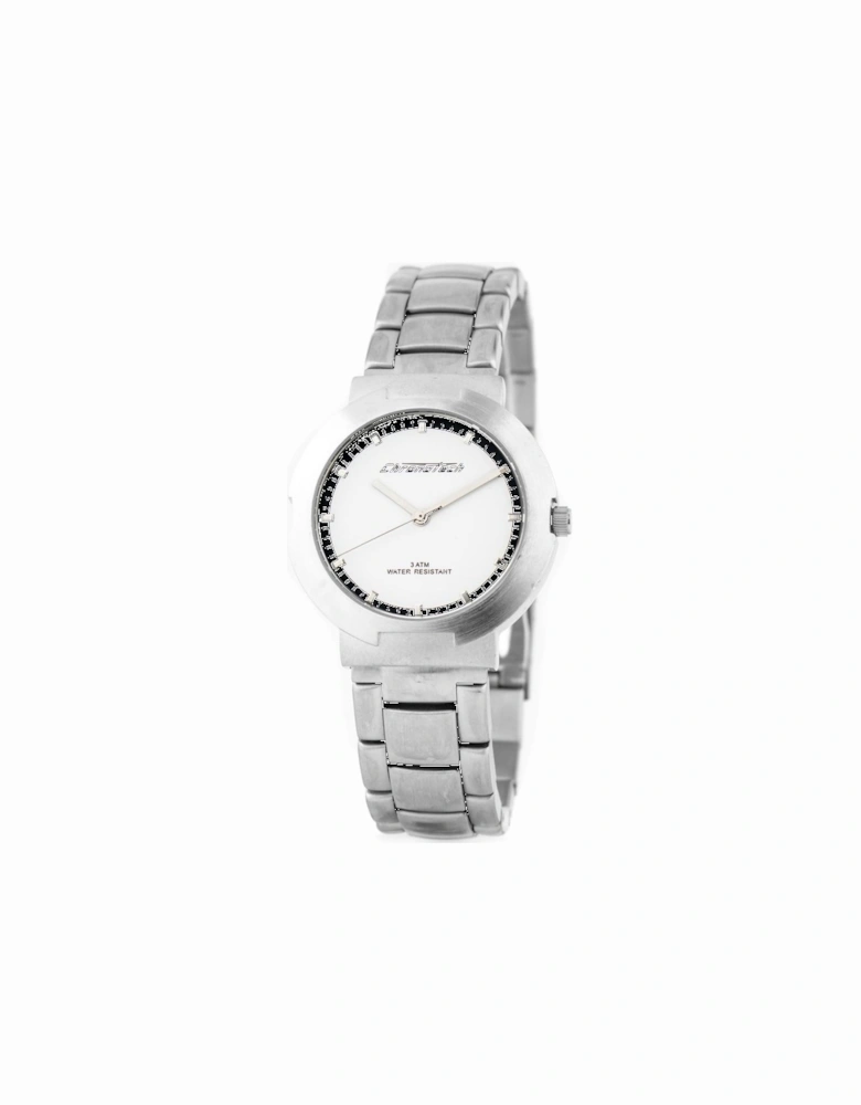 Steel Quartz Analogue Watch with Butterfly Clasp Women - Silver