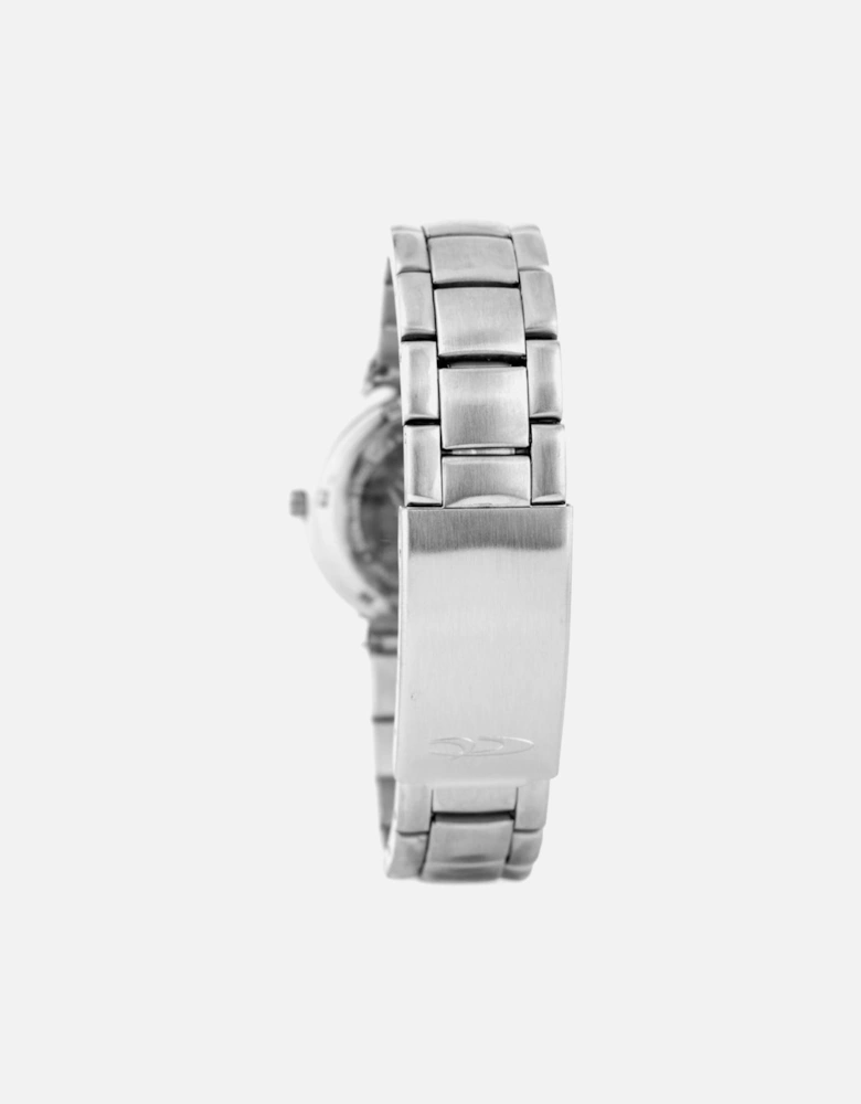Steel Quartz Analogue Watch with Butterfly Clasp Women - Silver