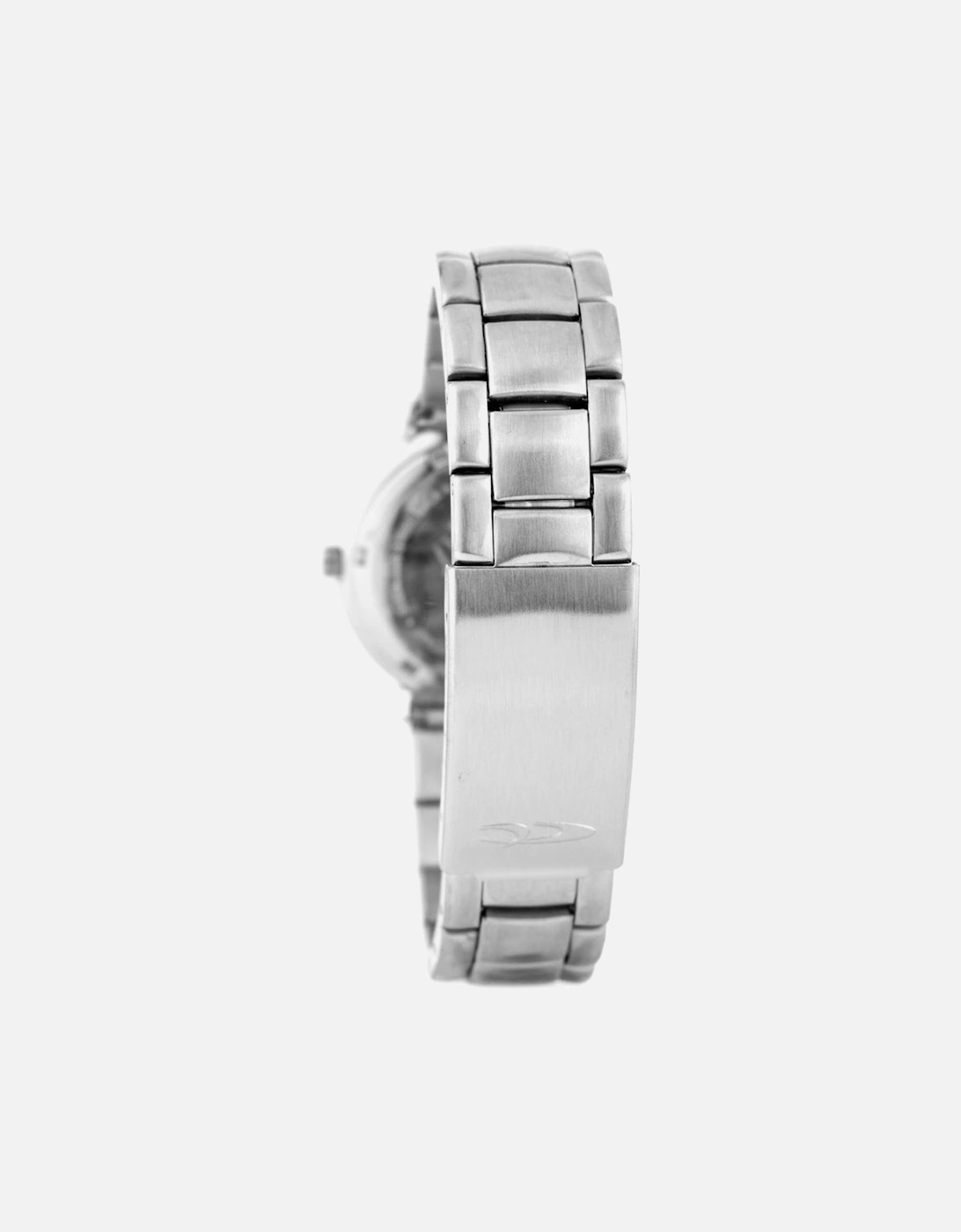 Steel Quartz Analogue Watch with Butterfly Clasp Women - Silver