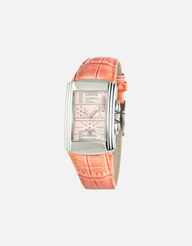 Quartz Analog Steel Case Leather Bracelet Watch Women - Multicolor