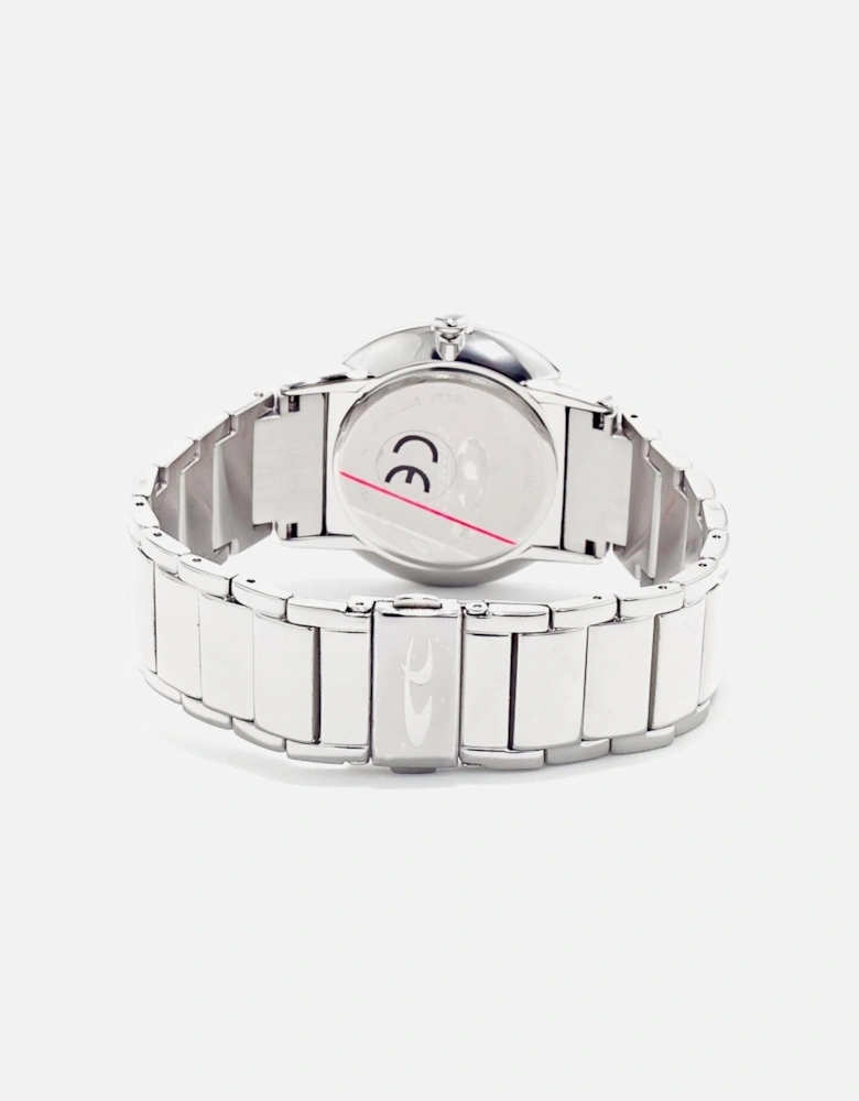 Steel Analog Quartz Watch with Blue Dial Women - Silver Watches