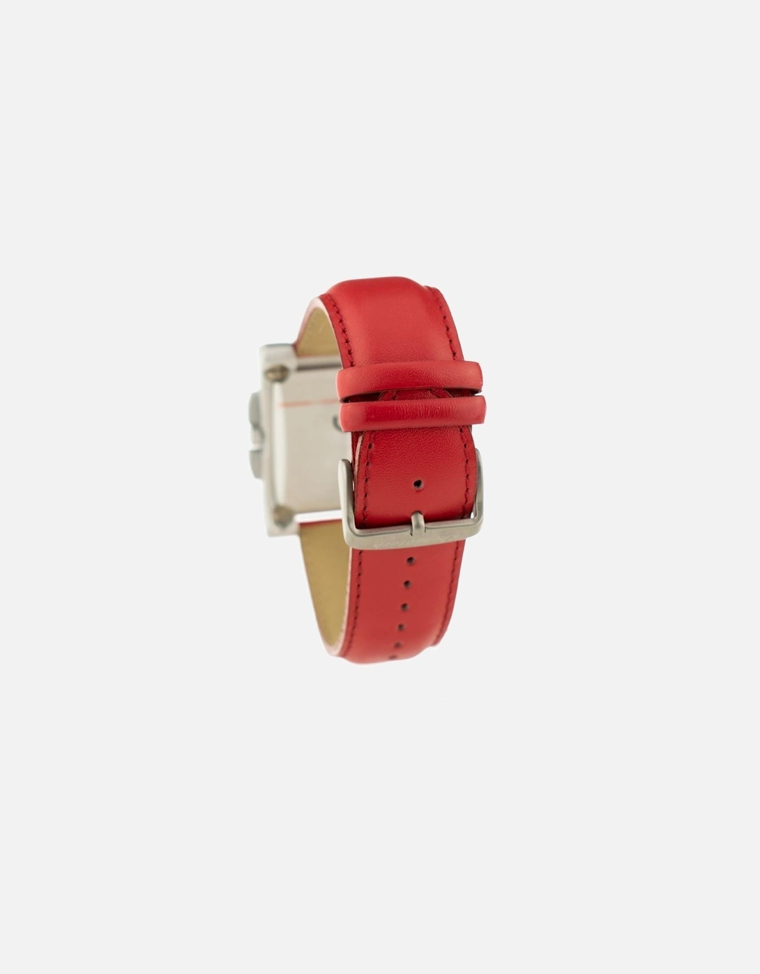 Quartz Steel Case Leather Bracelet Watch Unisex - Red Unisex Watches